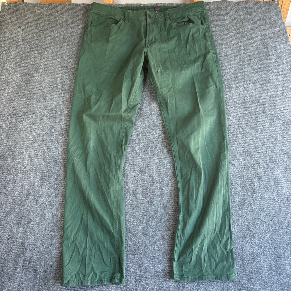 Buffalo David Bitton Evan-X Slim Straight Stretch Pants Mens 38x34 Forest Green